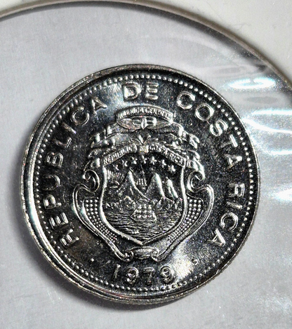 1979 Costa Rica Brilliant Uncirculated 10 Centavos Coin KM-185.2b