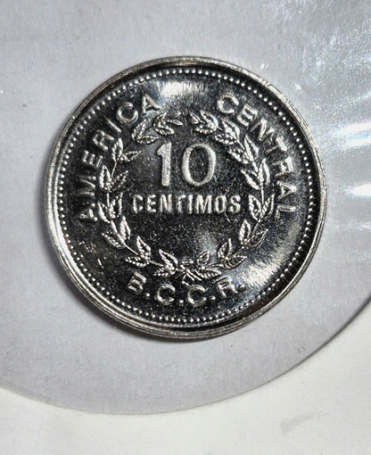1979 Costa Rica Brilliant Uncirculated 10 Centavos Coin KM-185.2b