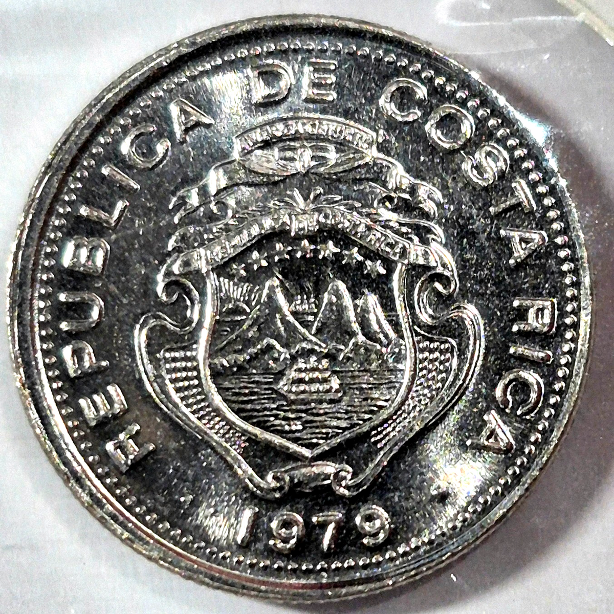 1979 Costa Rica Brilliant Uncirculated 10 Centavos Coin KM-185.2b