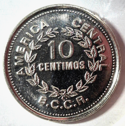 1979 Costa Rica Brilliant Uncirculated 10 Centavos Coin KM-185.2b