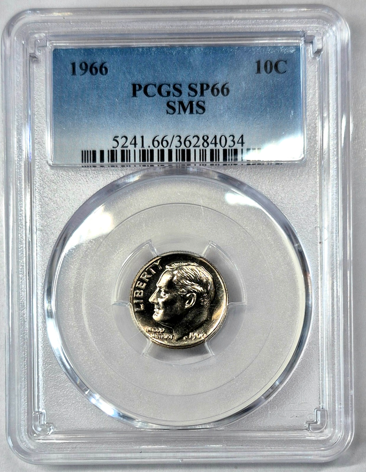 1966 SMS ROOSEVELT DIME **PCGS CERTIFIED SP 66**