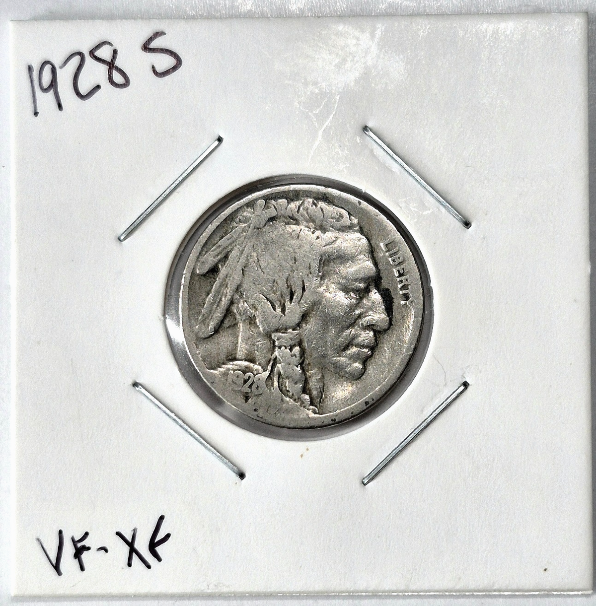 1928-S  Buffalo Nickel Sharp VF-XF Features Partial Horn Earlier Date 5C