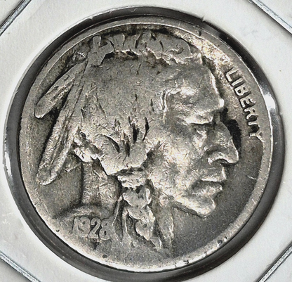 1928-S  Buffalo Nickel Sharp VF-XF Features Partial Horn Earlier Date 5C