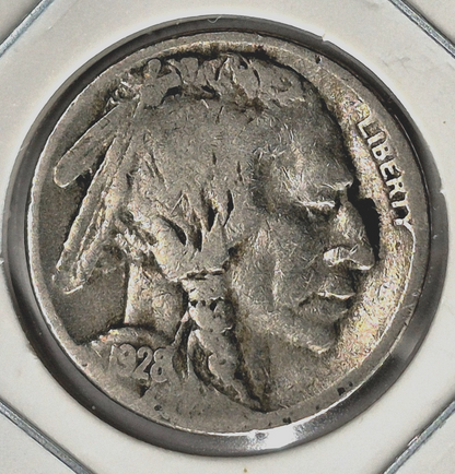 1928-S  Buffalo Nickel Sharp VF-XF Features Partial Horn Earlier Date 5C