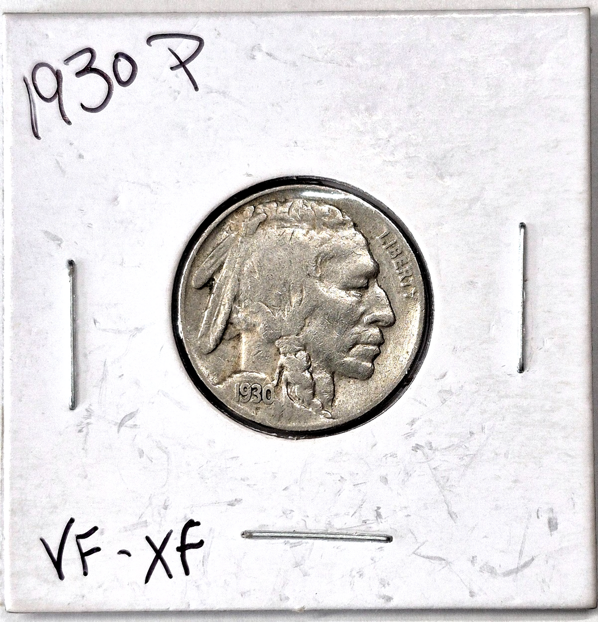 1930-P Buffalo Nickel Sharp VF-XF Features Partial Horn Earlier Date 5C