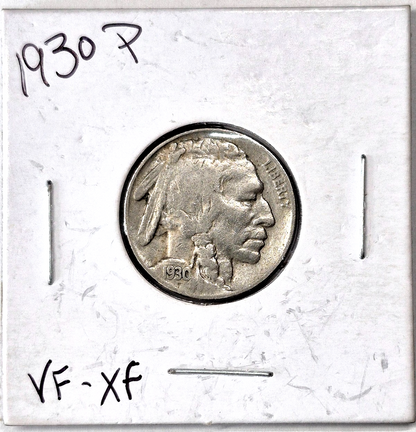 1930-P Buffalo Nickel Sharp VF-XF Features Partial Horn Earlier Date 5C