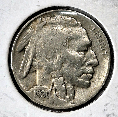 1930-P Buffalo Nickel Sharp VF-XF Features Partial Horn Earlier Date 5C
