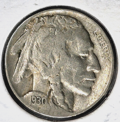 1930-P Buffalo Nickel Sharp VF-XF Features Partial Horn Earlier Date 5C