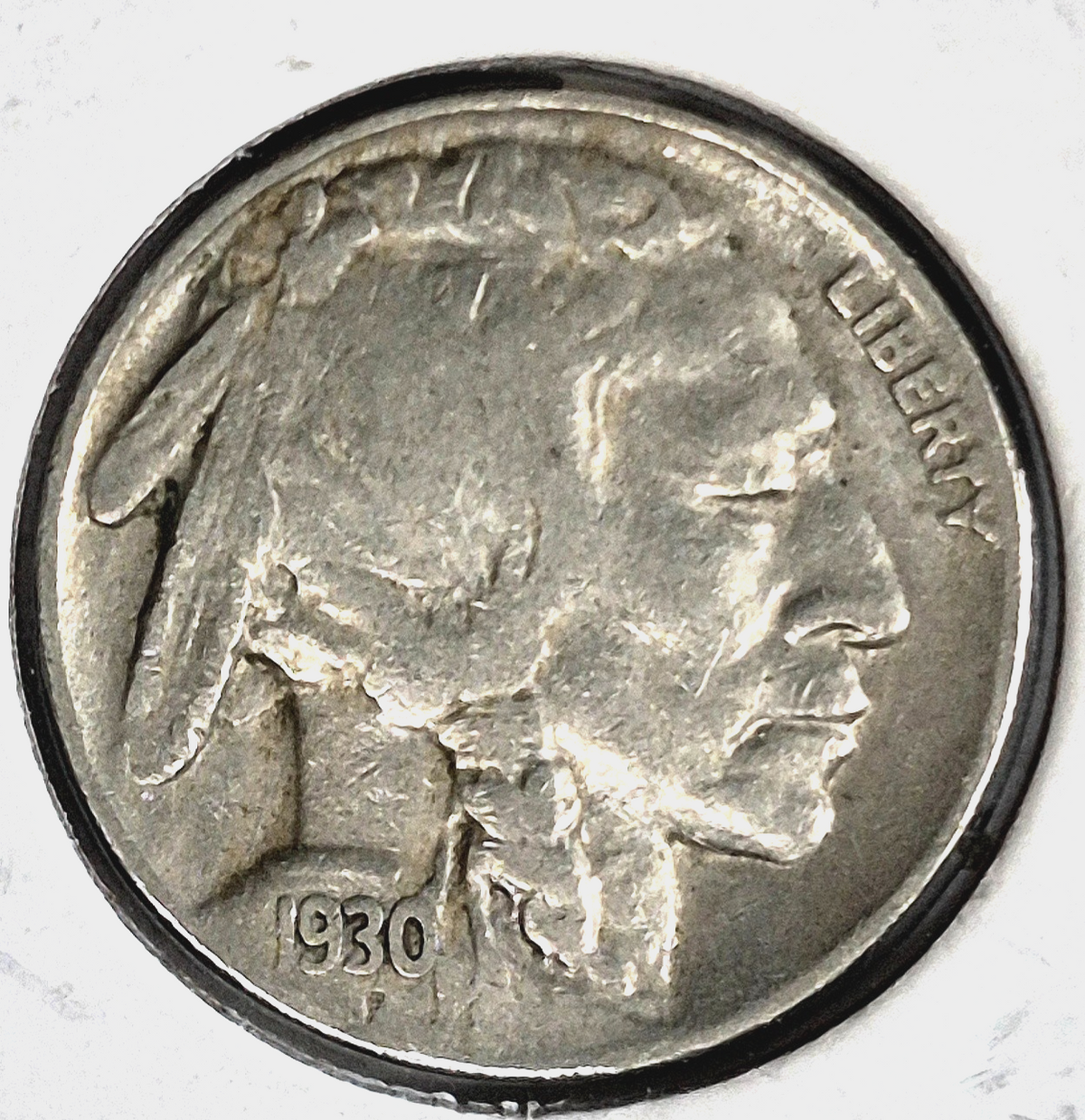1930-P Buffalo Nickel Sharp VF-XF Features Partial Horn Earlier Date 5C