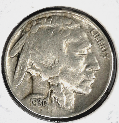 1930-P Buffalo Nickel Sharp VF-XF Features Partial Horn Earlier Date 5C