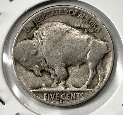 1936-D Buffalo Nickel Sharp VF-XF Features Partial Horn Earlier Date 5C