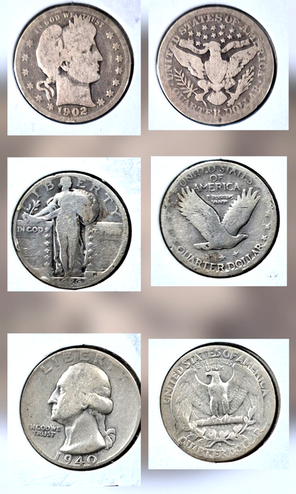 Lot of US Silver Coins & Currency, Examples of 150 Yrs of Avg Guy Pocket Silver