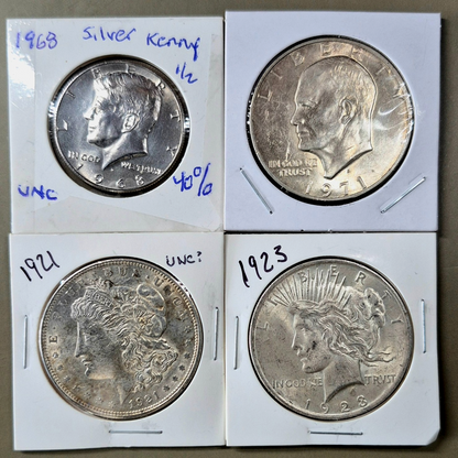 Lot of US Silver Coins & Currency, Examples of 150 Yrs of Avg Guy Pocket Silver