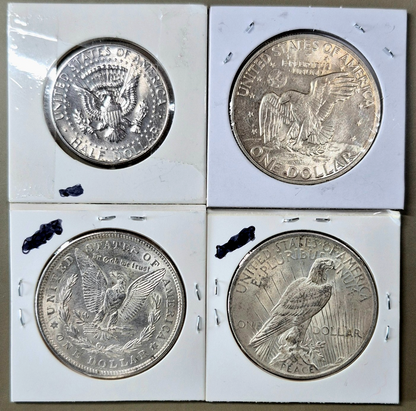 Lot of US Silver Coins & Currency, Examples of 150 Yrs of Avg Guy Pocket Silver