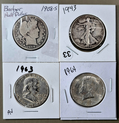 Lot of US Silver Coins & Currency, Examples of 150 Yrs of Avg Guy Pocket Silver