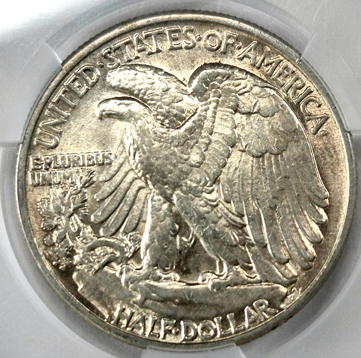 1945 50C WALKING LIBERTY SILVER HALF DOLLAR CACG CERTIFIED AU53 PHILADELPHIA
