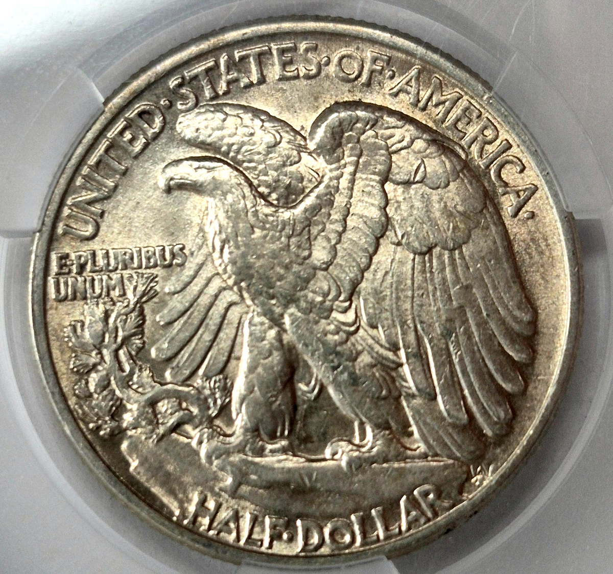 1945 50C WALKING LIBERTY SILVER HALF DOLLAR CACG CERTIFIED AU53 PHILADELPHIA