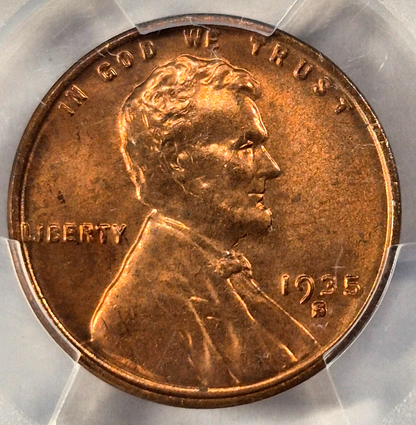 1935-S  1C RD Lincoln Wheat One Cent  PCGS MS65RD  42362532