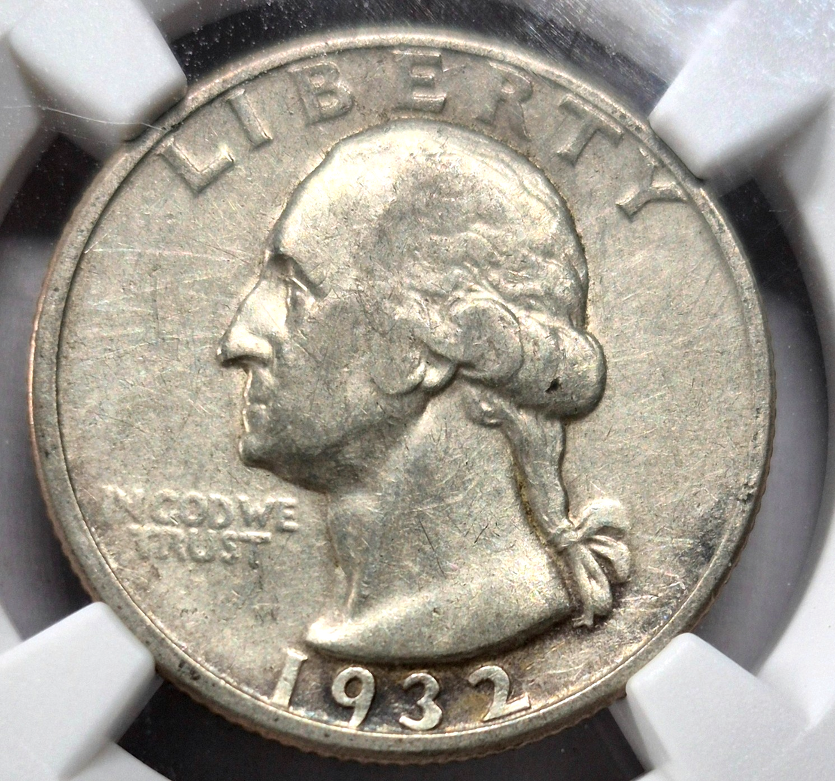 1932-D (MISLABELED) Washington 90% Silver Quarter NGC XF Details Super Key Date