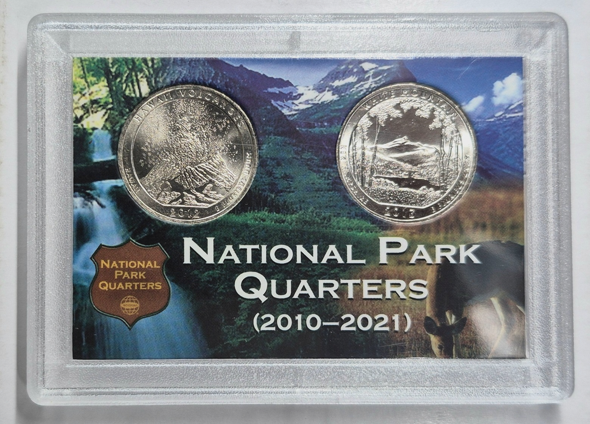 2012-13 National Parks Quarters in Whitman Hard Plastic Case (2 coins) NH & PR