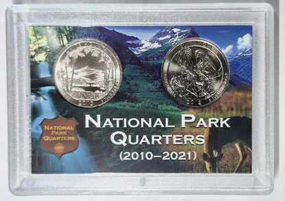 2012-13 National Parks Quarters in Whitman Hard Plastic Case (2 coins) NH & HI