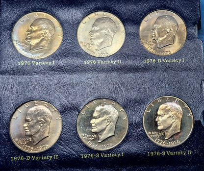 1971-1978 Complete (32) AU+ Coins, Whitman Classic Eisenhower Dollar Book Toners