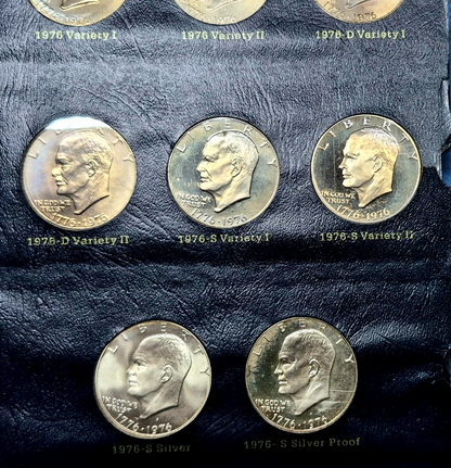 1971-1978 Complete (32) AU+ Coins, Whitman Classic Eisenhower Dollar Book Toners