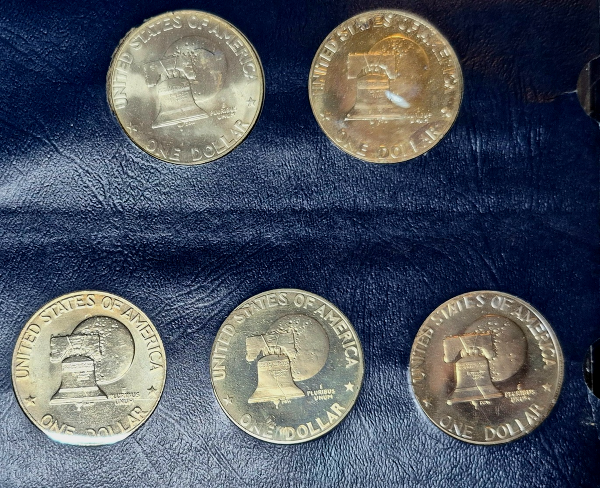 1971-1978 Complete (32) AU+ Coins, Whitman Classic Eisenhower Dollar Book Toners