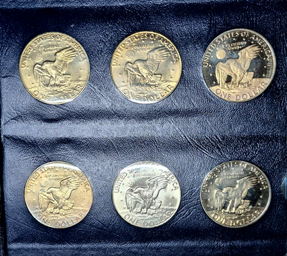1971-1978 Complete (32) AU+ Coins, Whitman Classic Eisenhower Dollar Book Toners