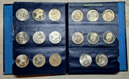 1971-1978 Complete (32) AU+ Coins, Whitman Classic Eisenhower Dollar Book Toners