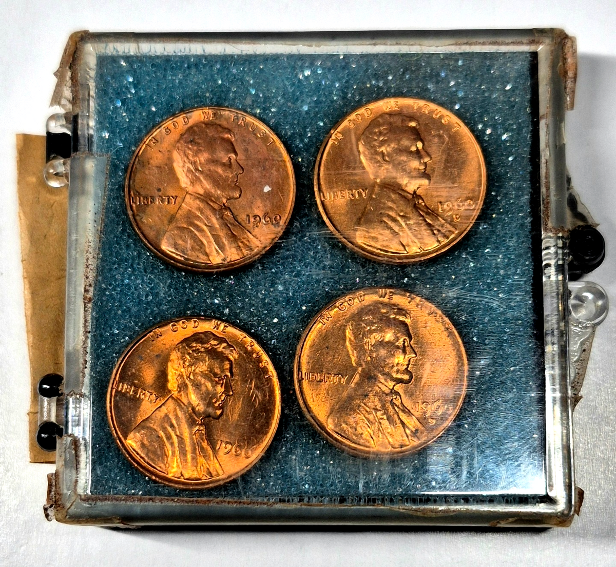 1960 P D Lincoln Memorial Cent Penny Small Large Date 4 Coin Set Vintage Sealed