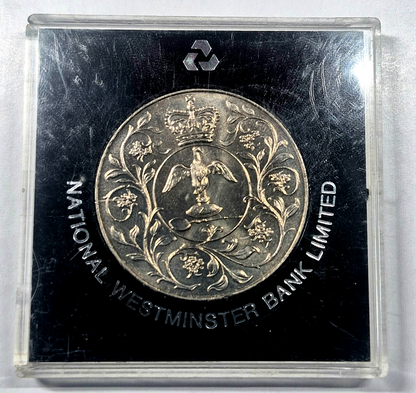 1952-1977 QUEEN ELIZABETH II SILVER JUBILEE CROWN UNCIRCULATED COIN WITH CASE