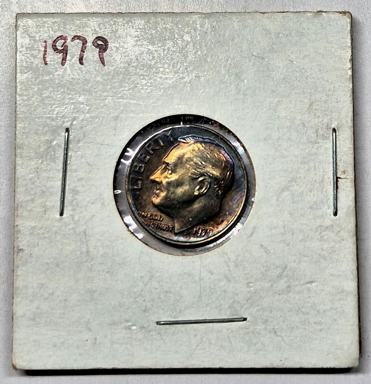1979 P Roosevelt Dime Rainbow Toned GEM Gorgeous Amazing Colors BU CHOICE 💯