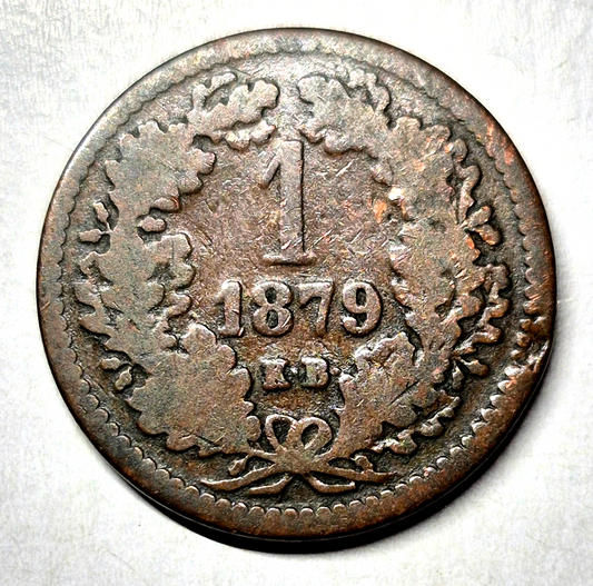 1879 KB Hungary 1 Krajczar KM #458 World Coin G+ Features Coin Shown