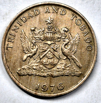 Trinidad & Tobago, 1976 25 Cents AU Features  KM-28 Coin Shown