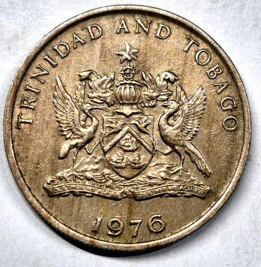 Trinidad & Tobago, 1976 25 Cents AU Features  KM-28 Coin Shown