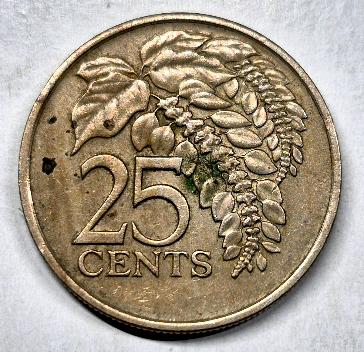 Trinidad & Tobago, 1976 25 Cents AU Features  KM-28 Coin Shown