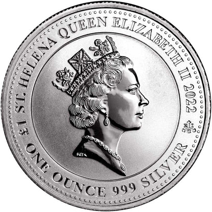 💥 2022 £1 St.Helena "Jennie Norris" Silver Pegasus BU 1 oz .999 Silver QEII
