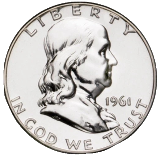 1962 CAMEO PROOF Franklin Half Dollar SUPERB Gem BU Sharp Strike 90% Silver Coin