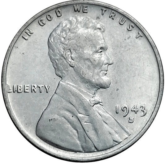 1943 S Higher Grade VF-AU Lincoln Steel Cent Wheat Penny World War II Era Coins
