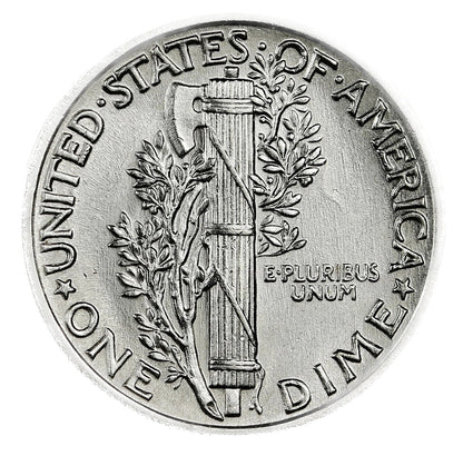 1944 P Mercury Dime AU/BU 90% Silver 10c Bright White Winged Liberty Coin