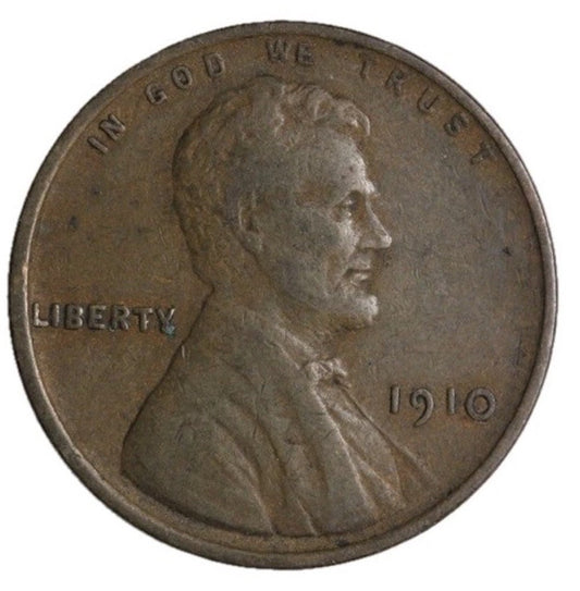1910 P Lincoln Wheat Cent Fine-Very Fine (F-VF) Circulated Copper  1c Penny