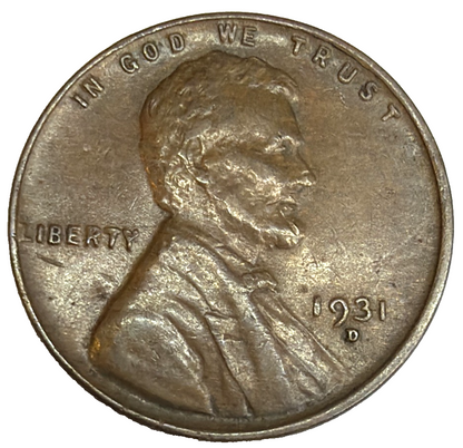 1931-D Lincoln Wheat Cent High Grade XF-AU Features SEMI KEY DATE 1c Penny Coin