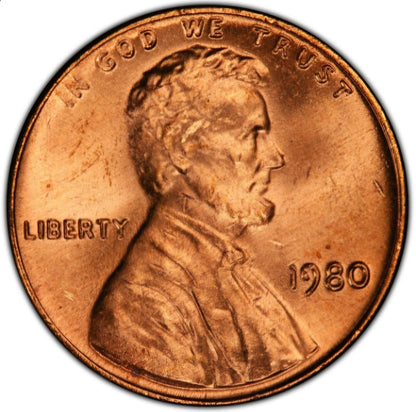 1980 P Lincoln Memorial BU Brilliant Uncirculated 1C From 🔥OBW Bank Roll🔥